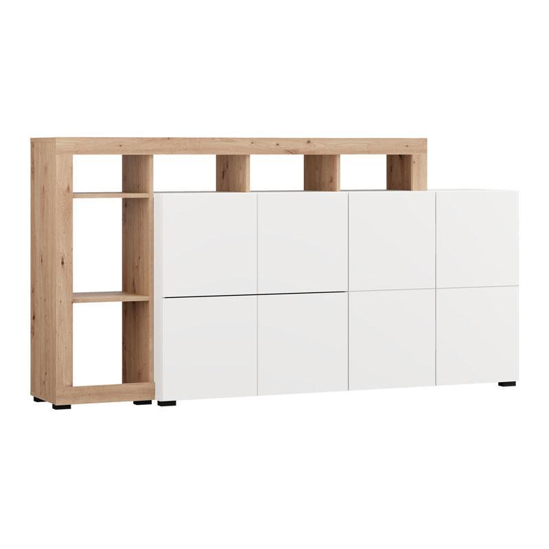 Μπουφές ARGYLL 192 4K2F2V OP σε Λευκό με Artisan Oak 193x40x100εκ Μπουφές ARGYLL 192 4K2F2V OP σε Λευκό με Artisan Oak 193x40x100εκ