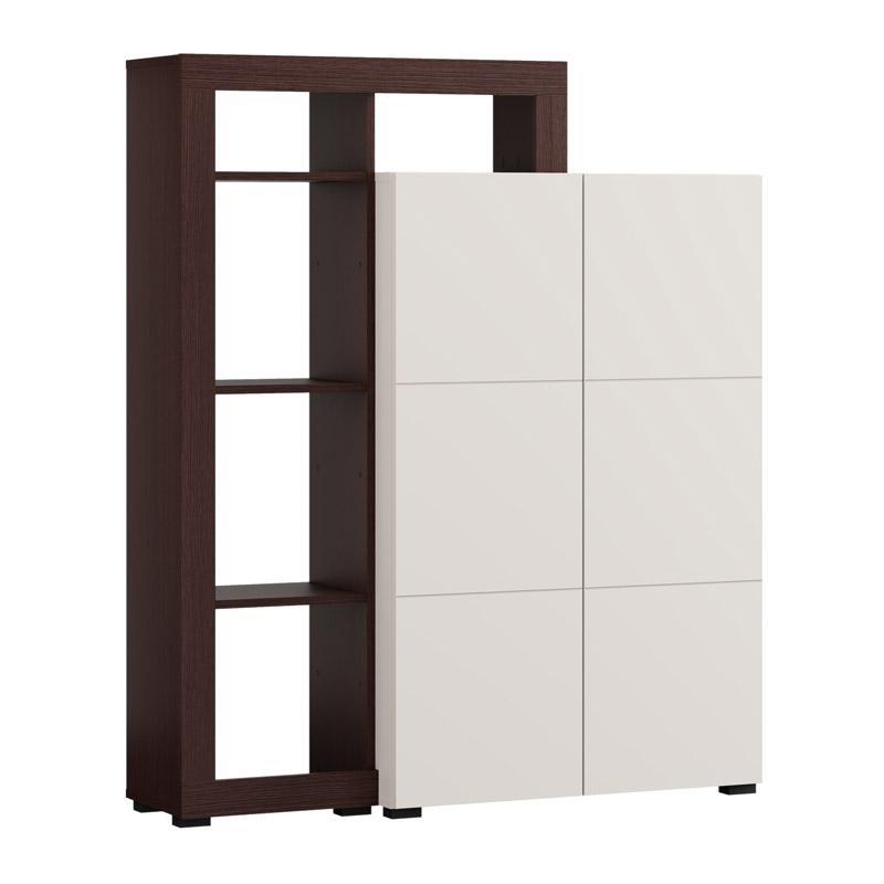 Βιτρίνα ARGYLL 2K2V OP 138 Cashmere με Dark Tailor Oak χρώμα 116x35x138εκ