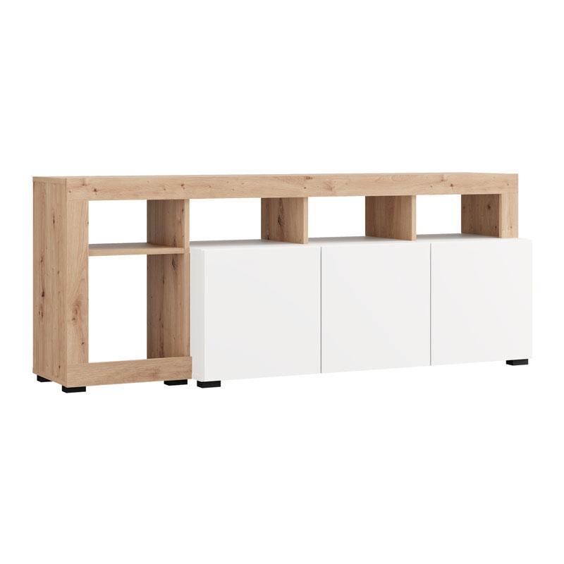 Έπιπλο Τηλεόρασης ARGYLL TV 154 3K3V OP Λευκό με Artisan Oak χρώμα 154x40x61εκ Έπιπλο Τηλεόρασης ARGYLL TV 154 3K3V OP Λευκό με Artisan Oak χρώμα 154x40x61εκ