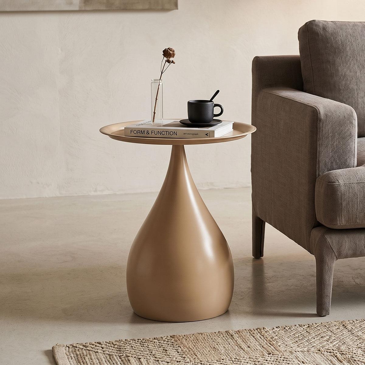 Βοηθητικό τραπεζάκι σαλονιού Samino μέταλλο cappuccino Φ39x42εκ Βοηθητικό τραπεζάκι σαλονιού Samino μέταλλο cappuccino Φ39x42εκ