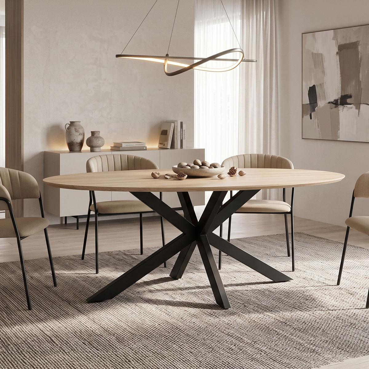 Τραπέζι Makrey sonoma mdf - μαύρα μεταλλικά πόδια 180x90x75εκ Τραπέζι Makrey sonoma mdf - μαύρα μεταλλικά πόδια 180x90x75εκ