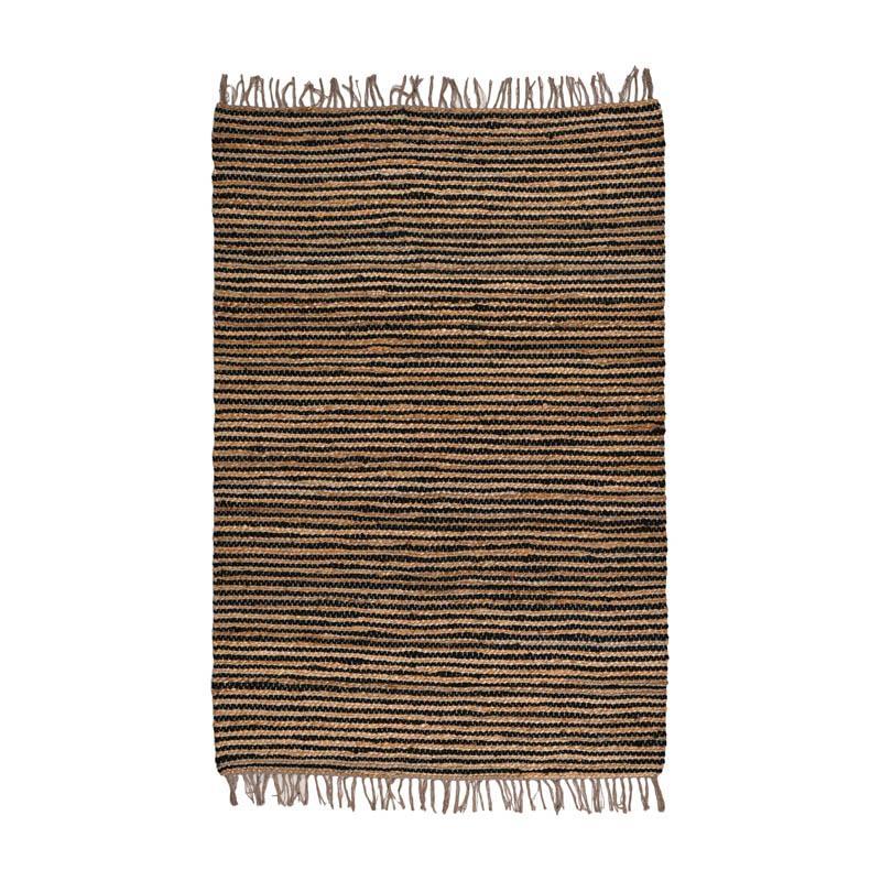 Χαλί JUTE σε Καφέ - Μαύρο χρώμα 120x180εκ.