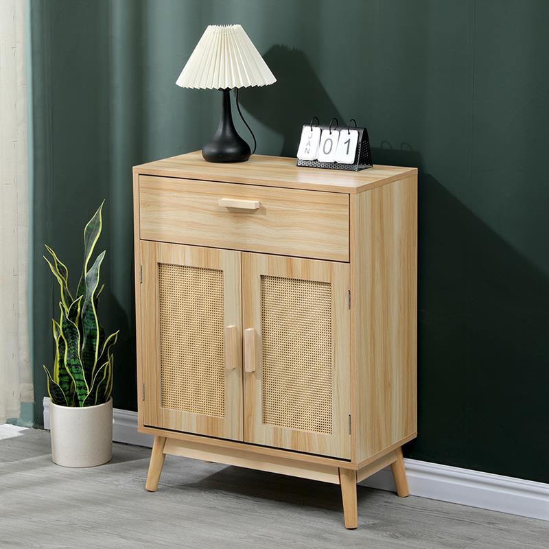 Μπουφές Scandy ξύλο πεύκου - rattan σε φυσική απόχρωση 60x30x80εκ Μπουφές Scandy ξύλο πεύκου - rattan σε φυσική απόχρωση 60x30x80εκ