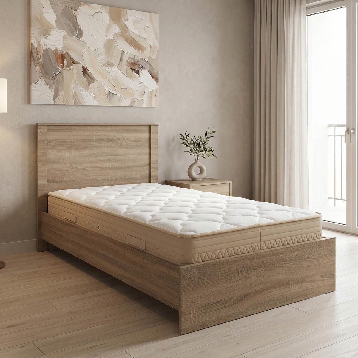 Κρεβάτι με στρώμα Athos Sleepy sonoma 90x190εκ Κρεβάτι με στρώμα Athos Sleepy sonoma 90x190εκ