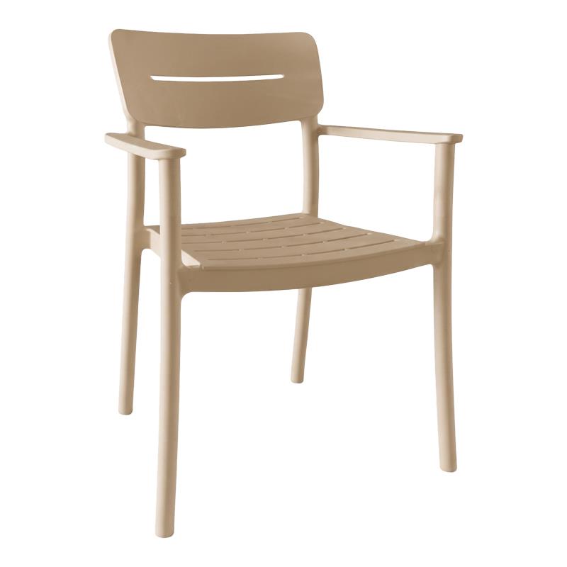 Καρέκλα Πολυθρόνα Κήπου Pilma PP σε Cappuccino 57x54x82εκ.