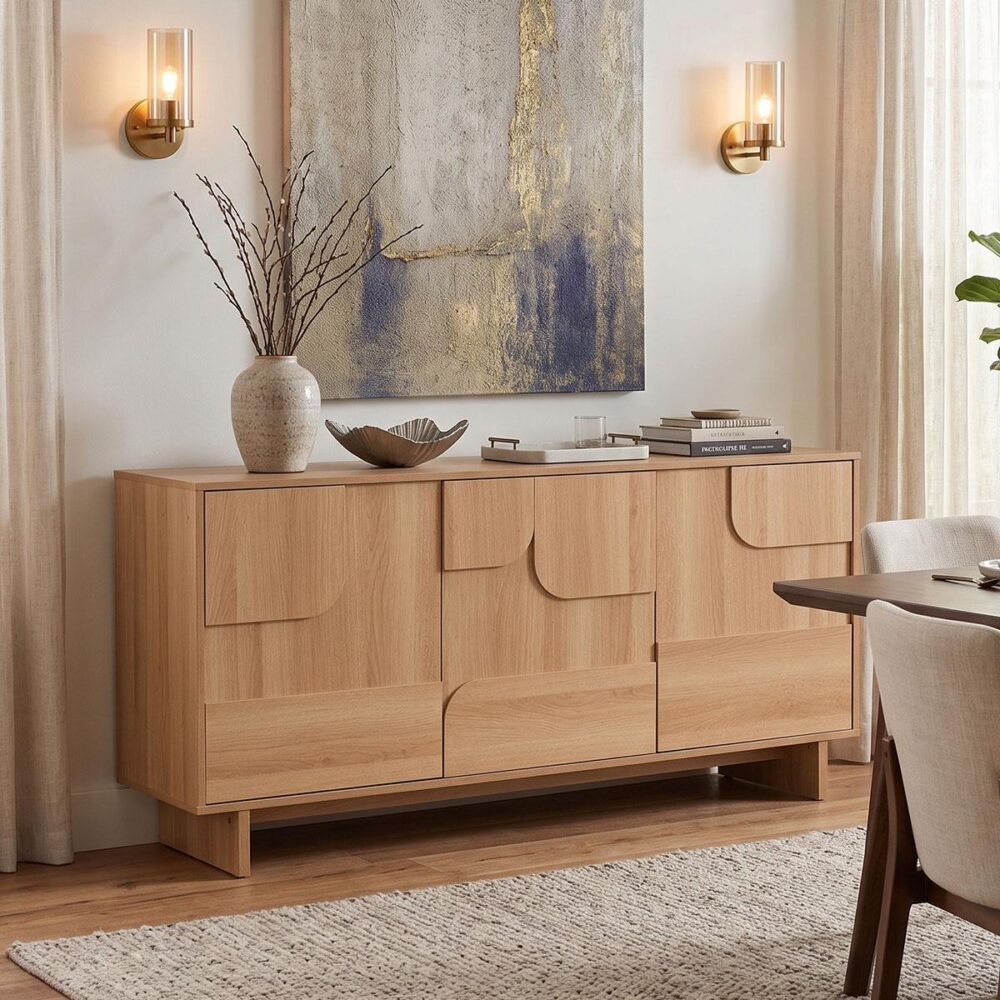 Μπουφές Jenfia Mdf σε φυσικό 150x39x75.5εκ.