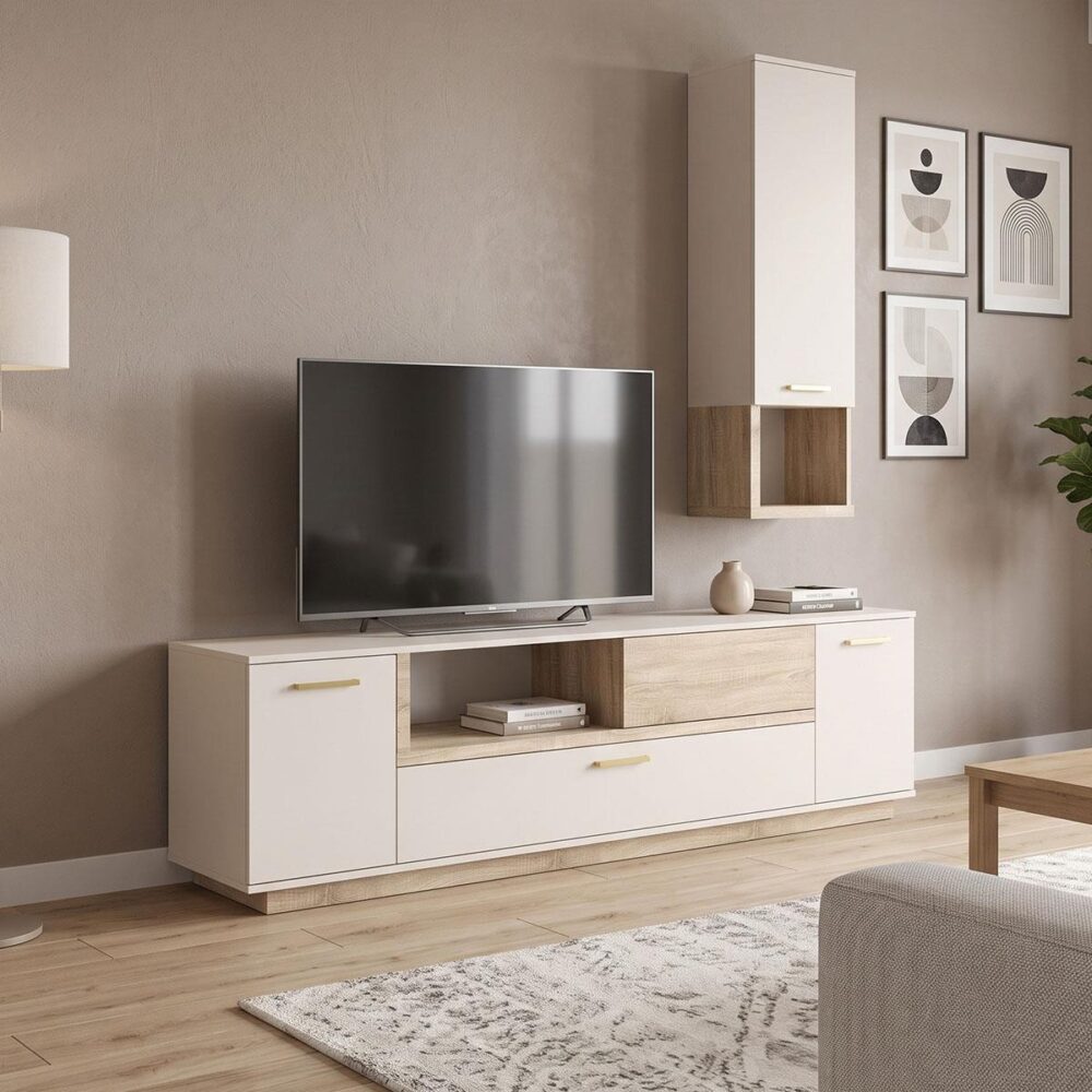 Σύνθετο Σαλονιού Norda Κρεμ-Oak 187x40x58.4εκ. Σύνθετο Σαλονιού Norda Κρεμ-Oak 187x40x58.4εκ.