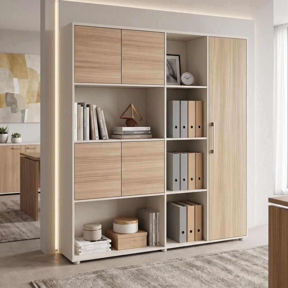 Βιβλιοθήκη Γραφείου Chidi σε Οak-Μπεζ 160x40x200εκ. Βιβλιοθήκη Γραφείου Chidi σε Οak-Μπεζ 160x40x200εκ.