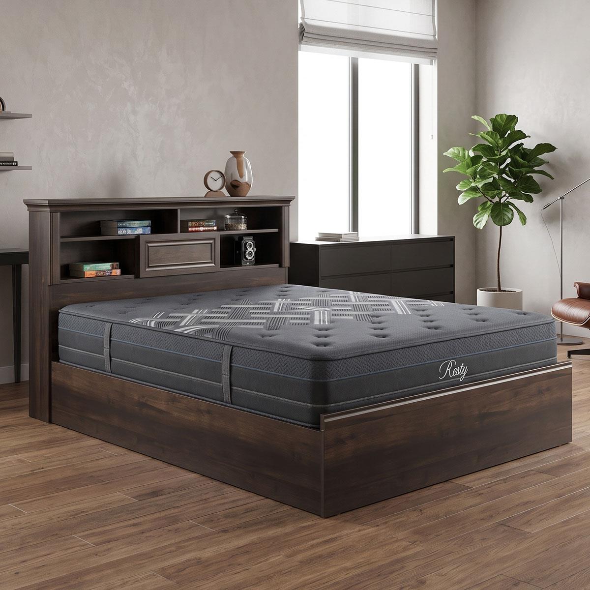 Σετ Κρεβάτι με στρώμα Mozart Resty Διπλό σε Καρυδί 160x200εκ.