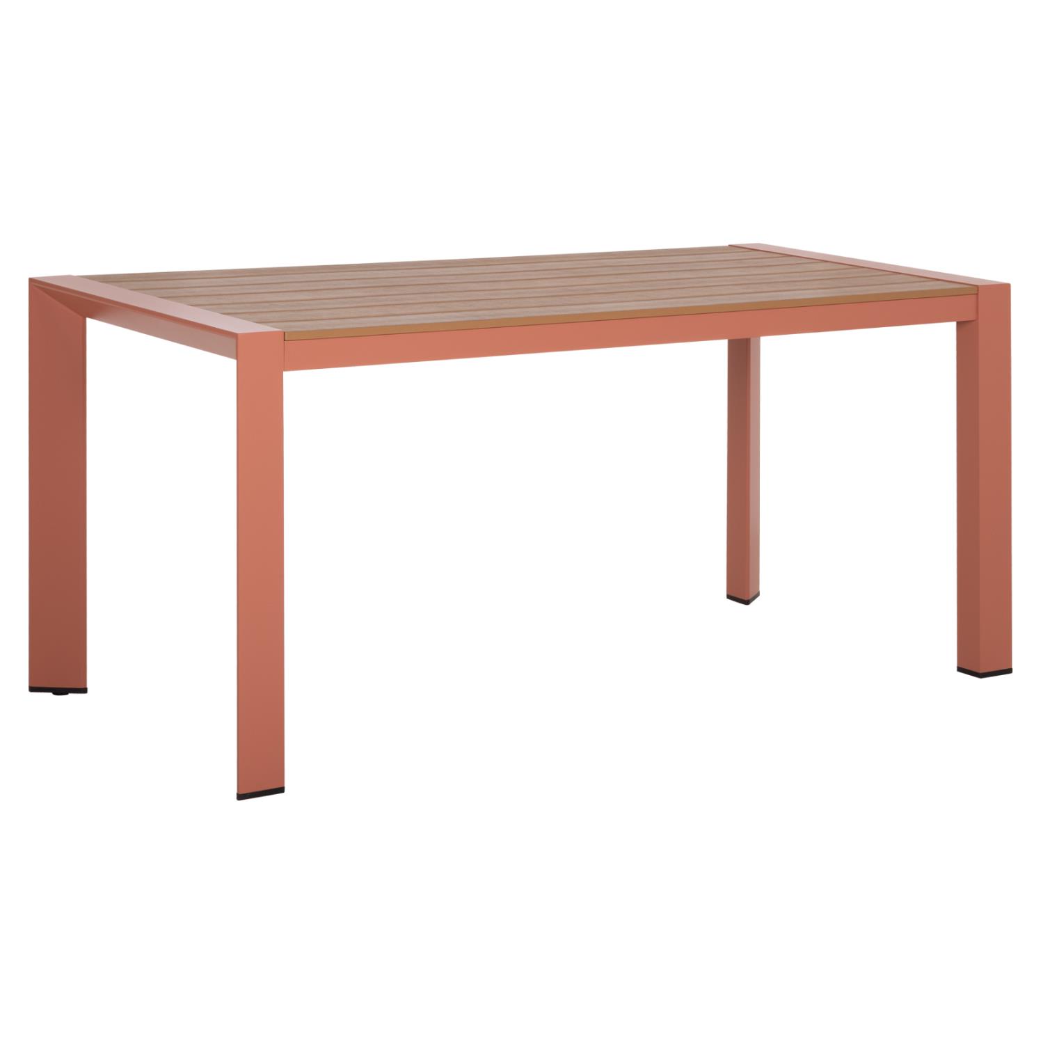 Τραπέζι κήπου GOYA Αλουμίνιο σε Terracotta & Polywood 160x80x75Υεκ.