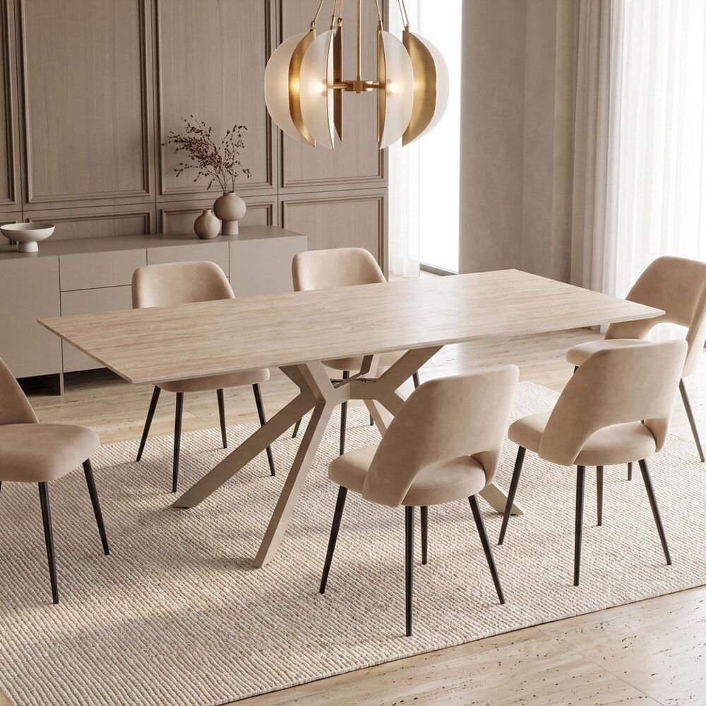 Τραπέζι Τραπεζαρίας Olven sintered stone σε όψη τραβερτίνας 180x90x75εκ. Τραπέζι Τραπεζαρίας Olven sintered stone σε όψη τραβερτίνας 180x90x75εκ.