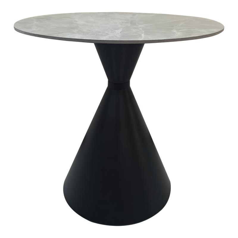 Τραπέζι Τραπεζαρίας Flenada sintered stone σε γκρι όψη μαρμάρου με μαύρη μεταλλική βάση Φ80x76εκ. Τραπέζι Τραπεζαρίας Flenada sintered stone σε γκρι όψη μαρμάρου με μαύρη μεταλλική βάση Φ80x76εκ.