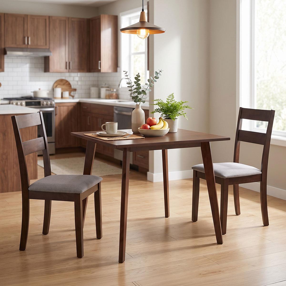 Τραπέζι Benson MDF με καπλαμά σε Καρυδί χρώμα 80x80x75εκ Τραπέζι Benson MDF με καπλαμά σε Καρυδί χρώμα 80x80x75εκ