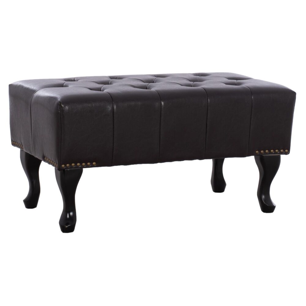 Ταμπουρέ Υποπόδιο ΕΜΜΑ τύπου CHESTERFIELD PU Σκούρο καφέ 80x44x39Y εκ.