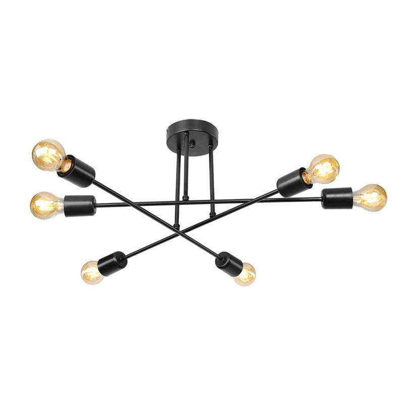 Φωτιστικό οροφής εξάφωτο PWL-1122 Ε27 μαύρο Φ61x25εκ Φωτιστικό οροφής εξάφωτο PWL-1122 Ε27 μαύρο Φ61x25εκ
