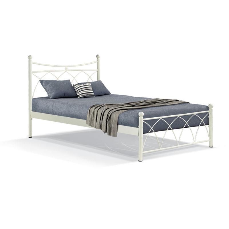 Μεταλλικό Κρεβάτι Hermes Fylliana Μπέζ 120x200 εκ.
