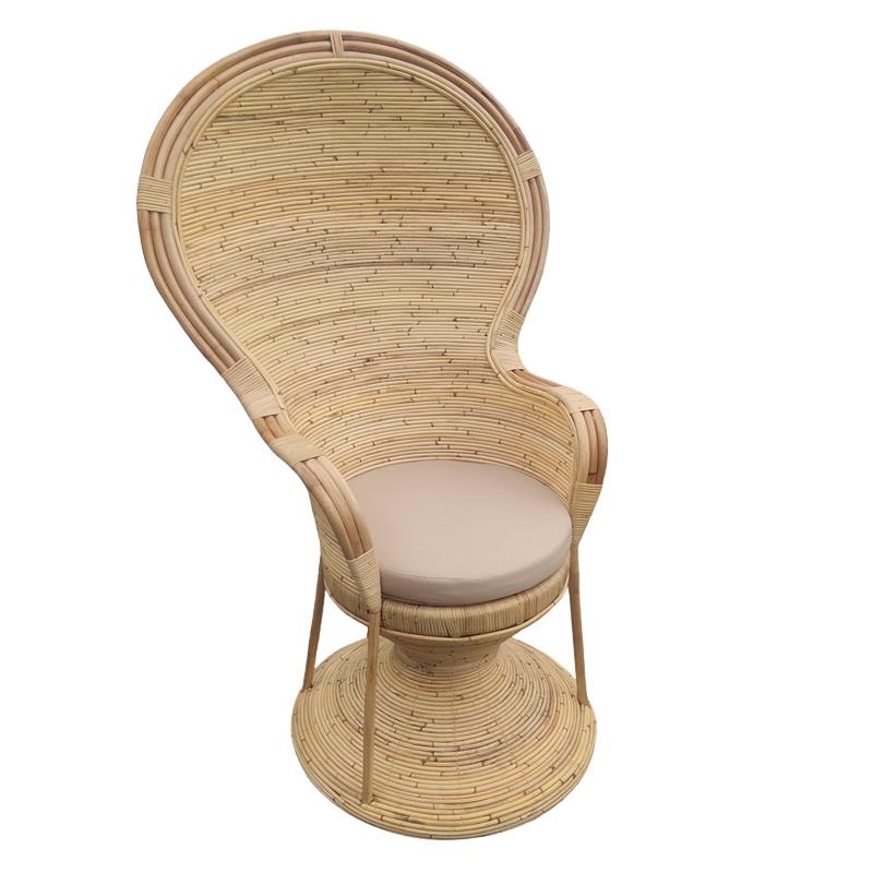 Πολυθρόνα Rea Inart με μπεζ μαξιλάρι-φυσικό rattan 85x85x141εκ Πολυθρόνα Rea Inart με μπεζ μαξιλάρι-φυσικό rattan 85x85x141εκ