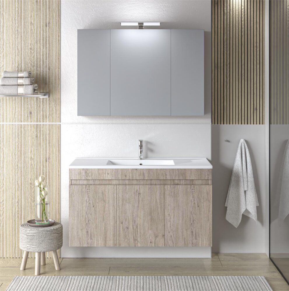 Σετ Έπιπλο Μπάνιου OMEGA 100 Beige Oak Σετ Έπιπλο Μπάνιου OMEGA 100 Beige Oak