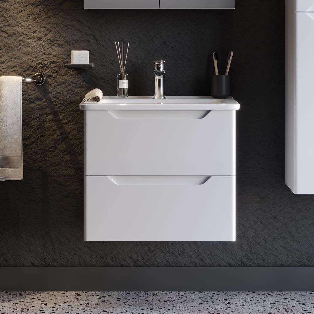 Πάγκος μπάνιου με Νιπτήρα PERLA 60 Λευκό 60x46x53 εκ. Πάγκος μπάνιου με Νιπτήρα PERLA 60 Λευκό 60x46x53 εκ.