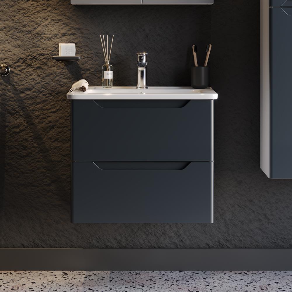 Πάγκος μπάνιου με Νιπτήρα PERLA 60 Ανθρακί 60x46x53 εκ. Πάγκος μπάνιου με Νιπτήρα PERLA 60 Ανθρακί 60x46x53 εκ.