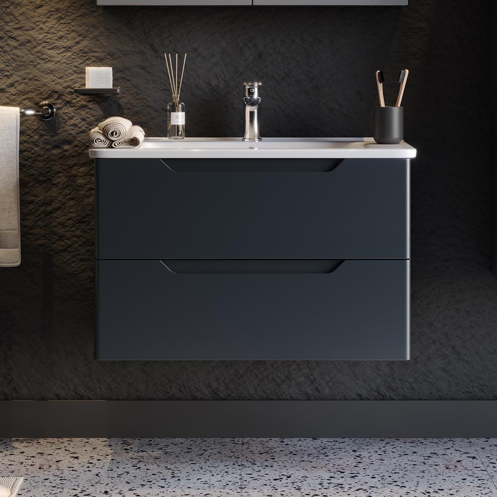 Πάγκος μπάνιου με Νιπτήρα PERLA 80 Ανθρακί 80x46x53 εκ. Πάγκος μπάνιου με Νιπτήρα PERLA 80 Ανθρακί 80x46x53 εκ.