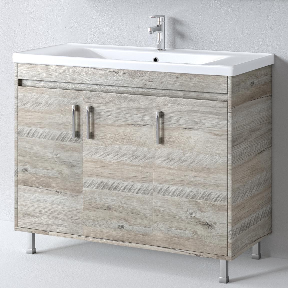 Πάγκος μπάνιου με Νιπτήρα SAVINA 100 Natural Oak 97x44x83 εκ. Πάγκος μπάνιου με Νιπτήρα SAVINA 100 Natural Oak 97x44x83 εκ.