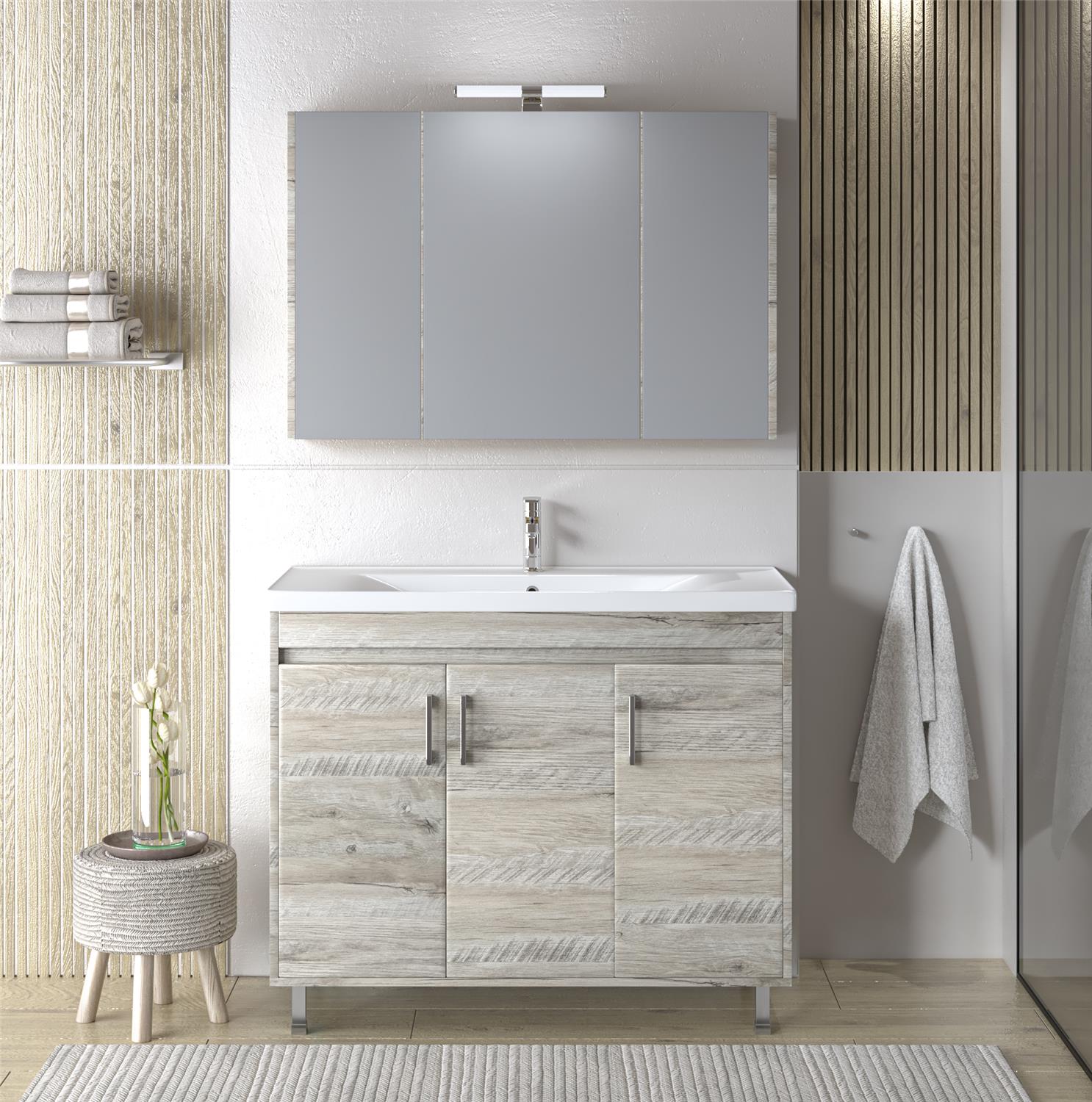 Σετ Έπιπλο Μπάνιου SAVINA 100 Natural Oak Σετ Έπιπλο Μπάνιου SAVINA 100 Natural Oak