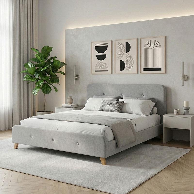 Κρεβάτι διπλό Restel ύφασμα γκρι 160x200εκ Κρεβάτι διπλό Restel ύφασμα γκρι 160x200εκ