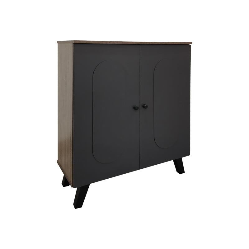 Παπουτσοθήκη - Κομότα Cathi σε oak-anthracite απόχρωση 80x34x95εκ Παπουτσοθήκη - Κομότα Cathi σε oak-anthracite απόχρωση 80x34x95εκ
