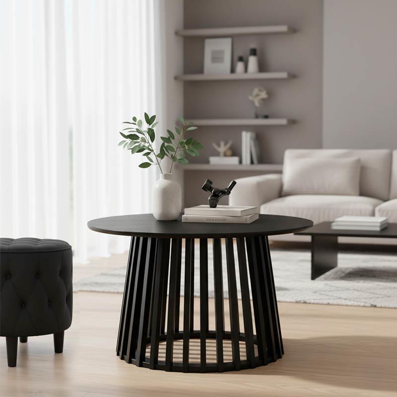 Τραπεζάκι σαλονιού Domonic mdf σε μαύρη απόχρωση Φ80x45εκ Τραπεζάκι σαλονιού Domonic mdf σε μαύρη απόχρωση Φ80x45εκ