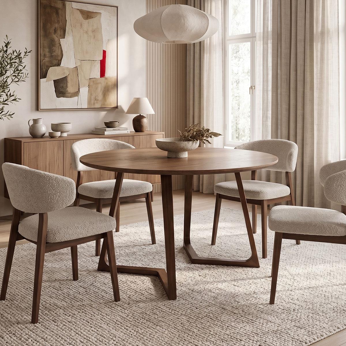 Τραπέζι Sedria mdf καρυδί Φ120x75εκ