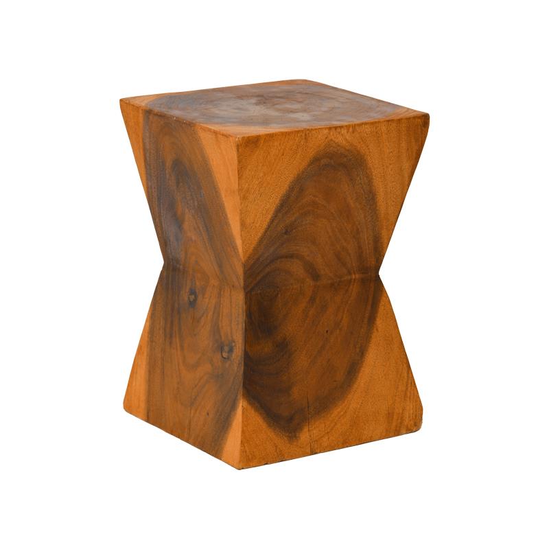 Σκαμπό Clepsydra suar ξύλο σε φυσική απόχρωση 31x31x45εκ